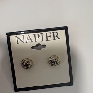 Napier Twisted Silver Earrings
